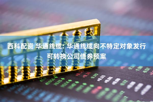 西科配资 华通线缆: 华通线缆向不特定对象发行可转换公司债券预案